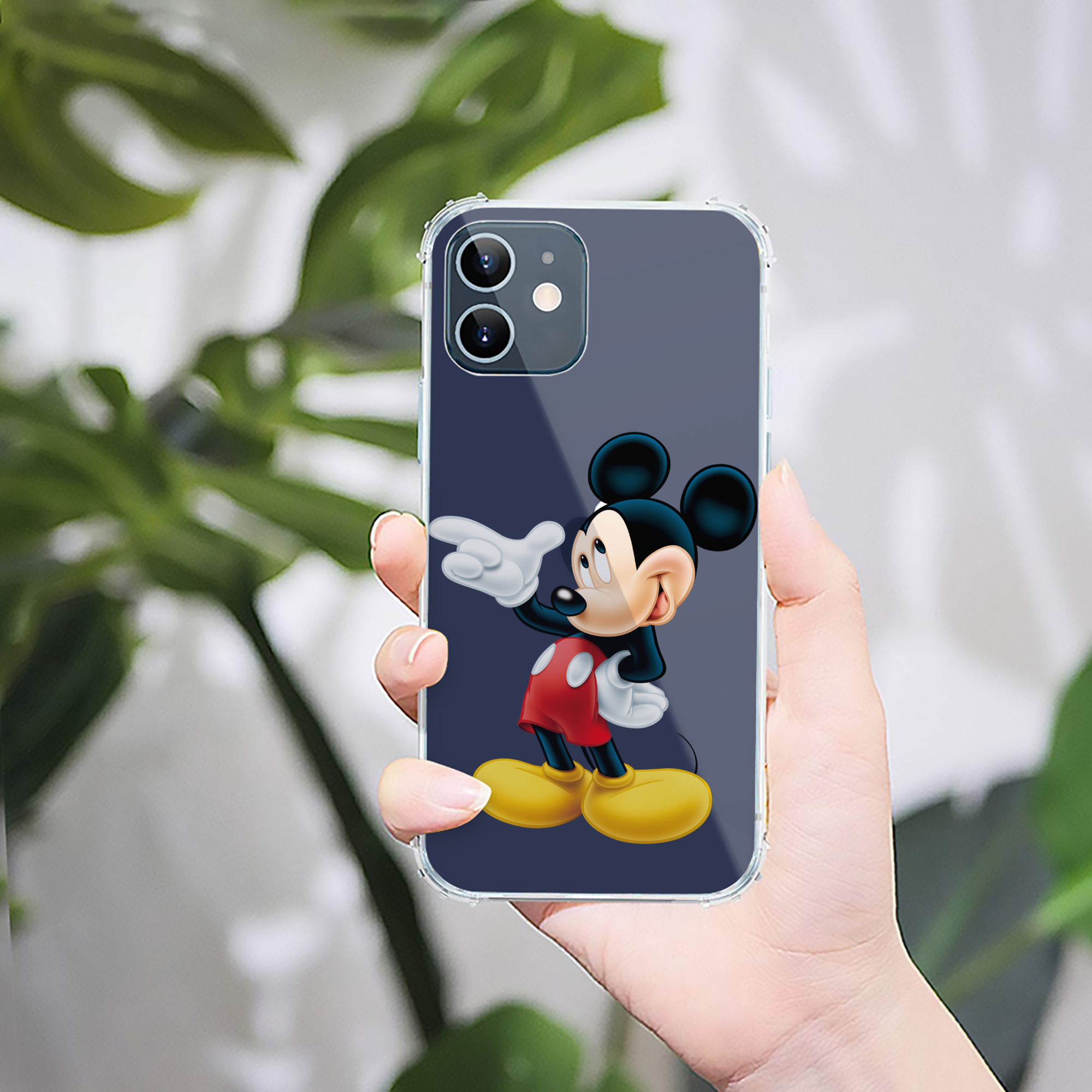 （画像用） ミッキーマウス Mickey Mouse 【iPhone 12シリーズ対応】透明スマホケース（クリアソフトケース）